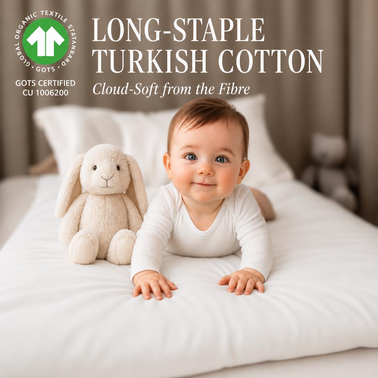 Snuzpod 3 & 5 Compatible Crib Sheets GOTS Organic Cotton – Thickest & Softest Organic Combed Cotton 200gsm - 2 Pack Fitted Sheets 44x80 Snuzpod Bedding