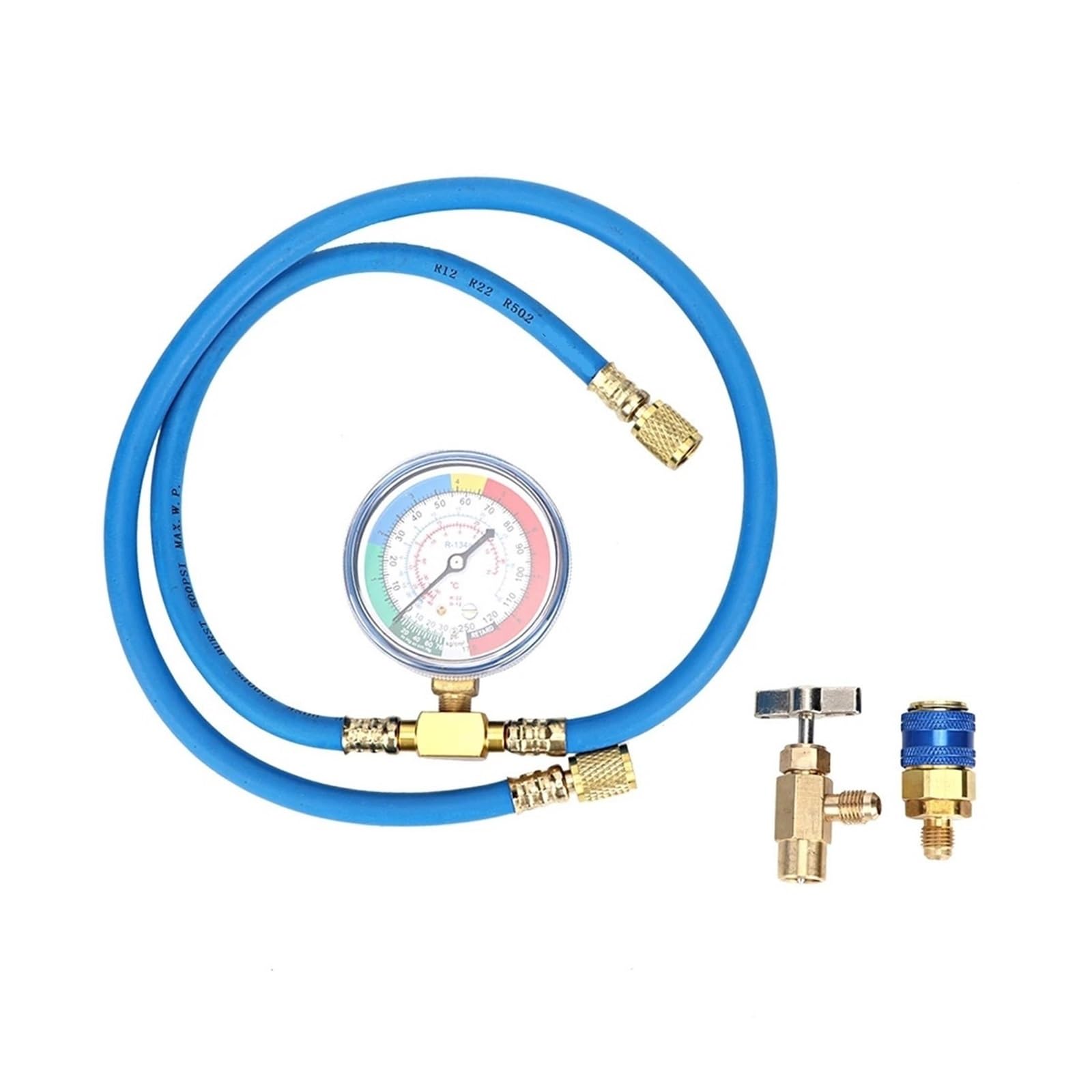 ZMLMAJJ R600A Recharge Kit R134A Recharge Measuring Hose Can Tap Gauge Refrigerant Charging Pipe Air Conditioning Pipes And Connectors