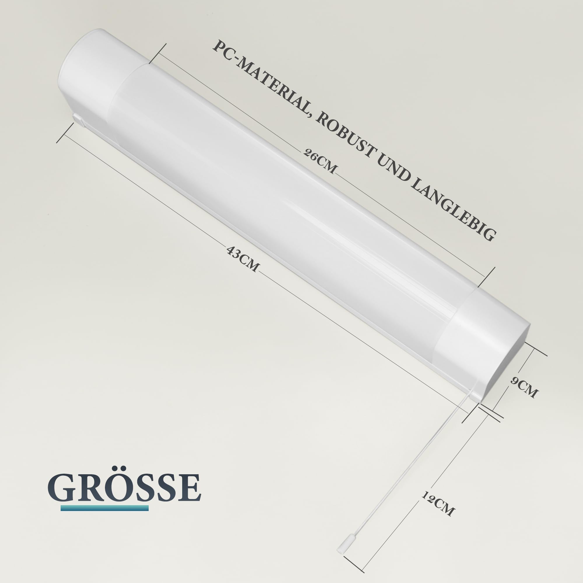 IMVSINCERE LED Spiegelleuchte Bad 6W, 43CM badezimmer lampemit Schalter & Rasiersteckdose,Schutzart IP44 wandlampe badezimmer, 4000K, wandlampe badezimmer,500LM