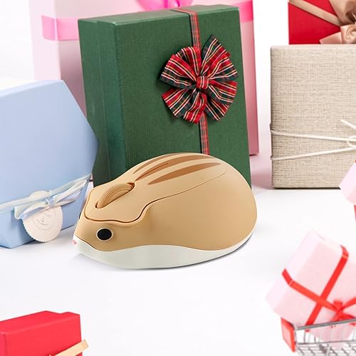 Miniatura 3 de Ratón inalámbrico con forma de hámster con forma de hámster, portátil de 1200 DPI USB inalámbrico para PC, Mac, computadora portátil, regalo para