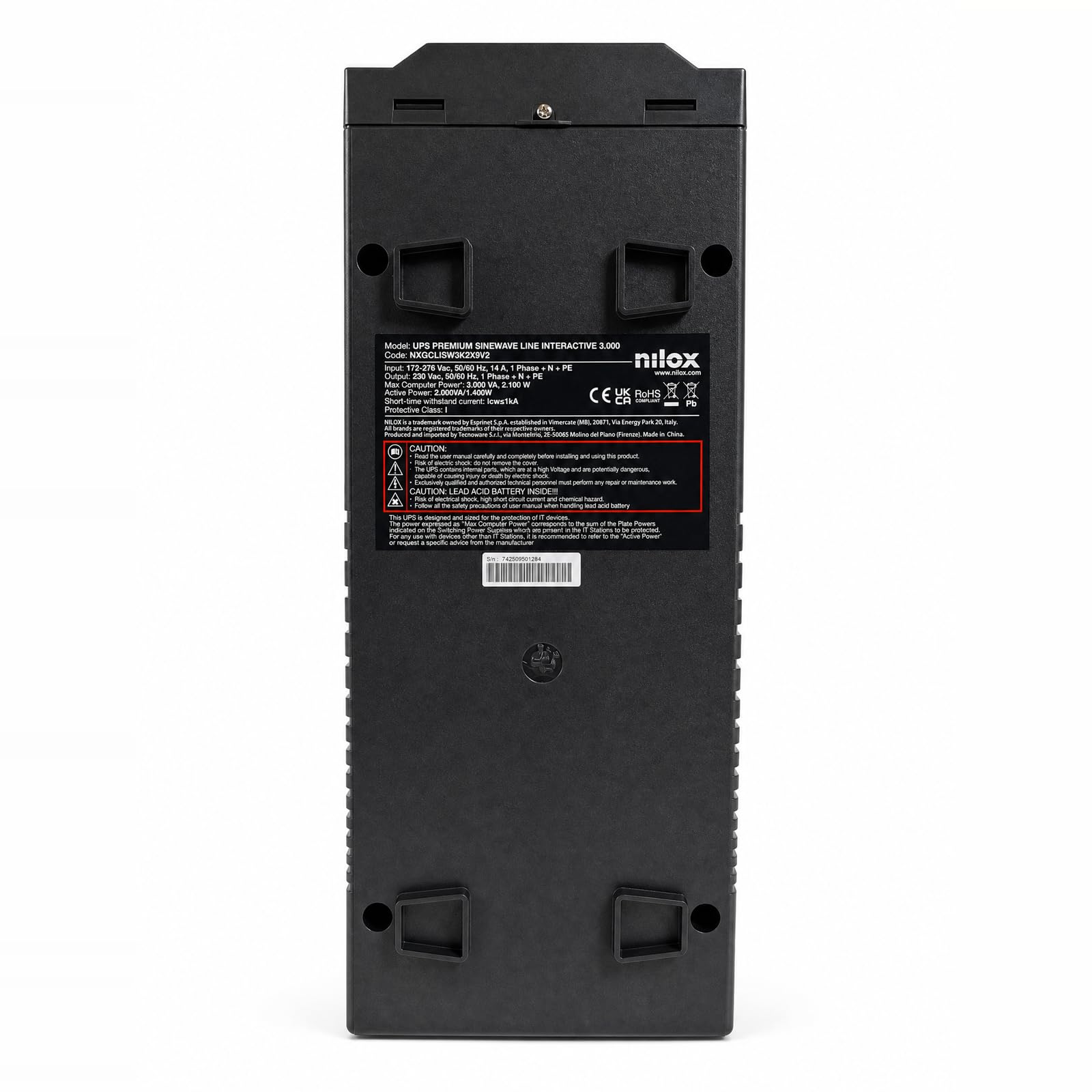 NILOX SAI Premium L.I SINEWAVE 3000VA