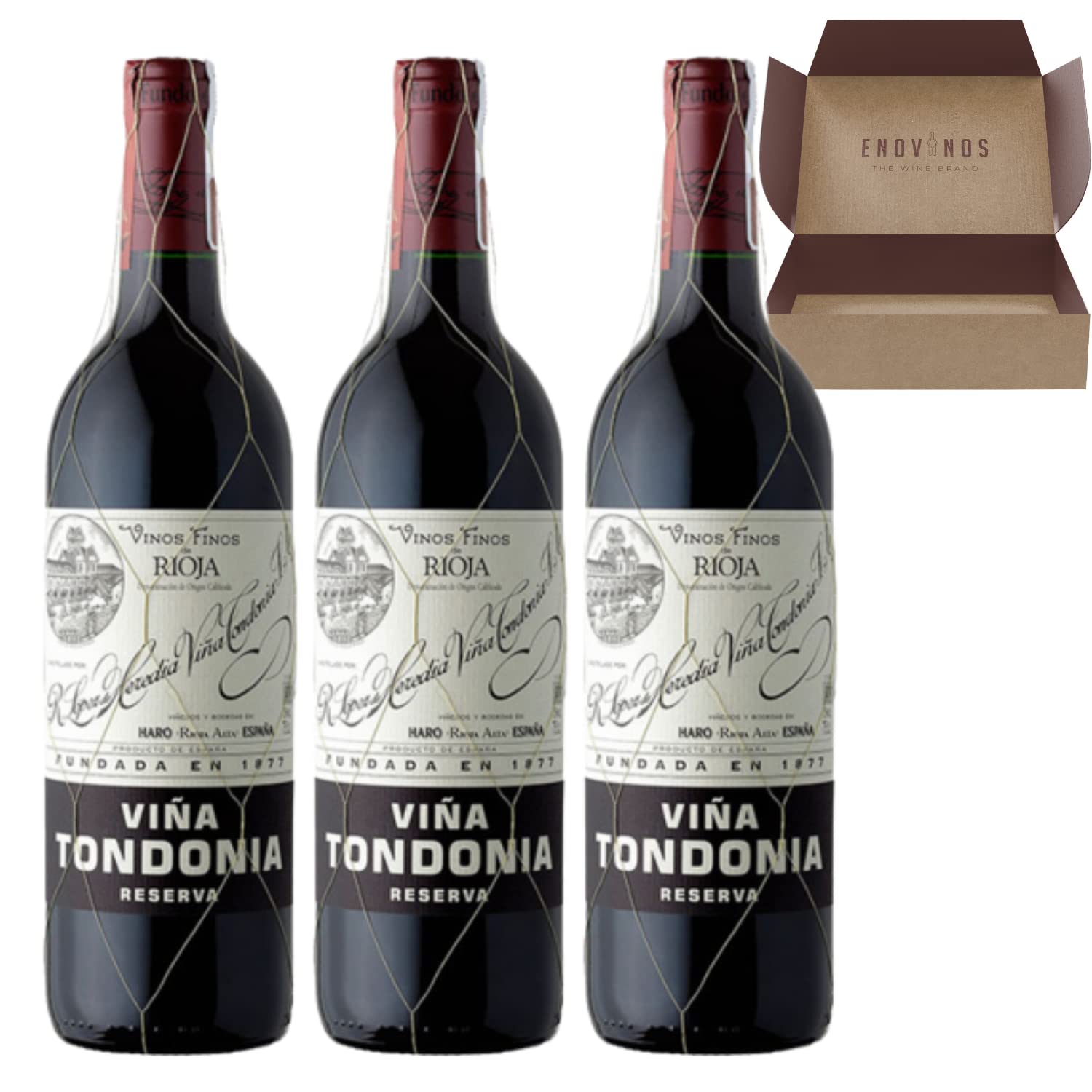 Vino Rioja Viña Tondonia Reserva Tinto - Pack 3 Botellas de Vino Tinto 75cl - Mejor Selección ENOVINOS