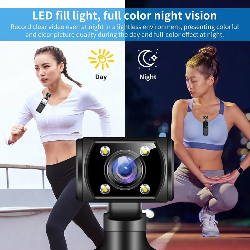 Image of QAWACHH Portable HD Body-Worn Camera for Outdoor Sports for Bike Action Adventures Cross-Border Travel Handheld for Clear Video (WiFi) with Led Lights