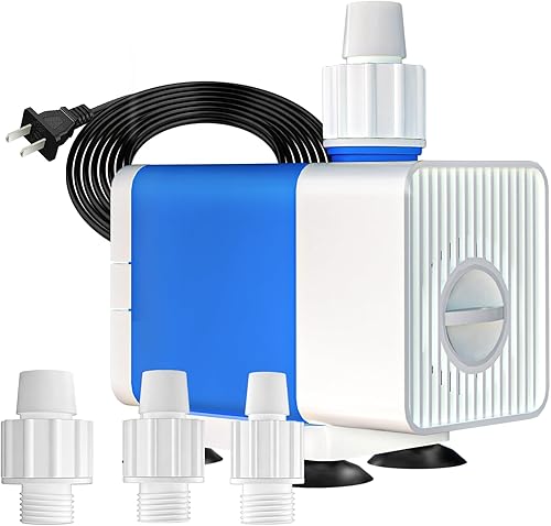 SongLong Bomba sumergible de 400 GPH (1500 L/H 25 W) ultra silenciosa con protección contra sobrecalentamiento, elevación de 6 pies de alto para