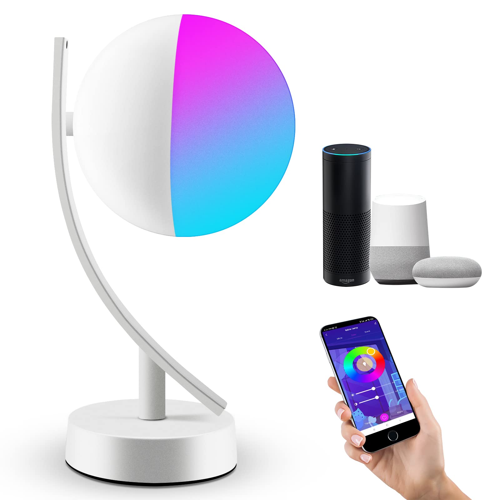 Ltxdj Bedside Table Lamp Led Night Light Colour Changing Lamp