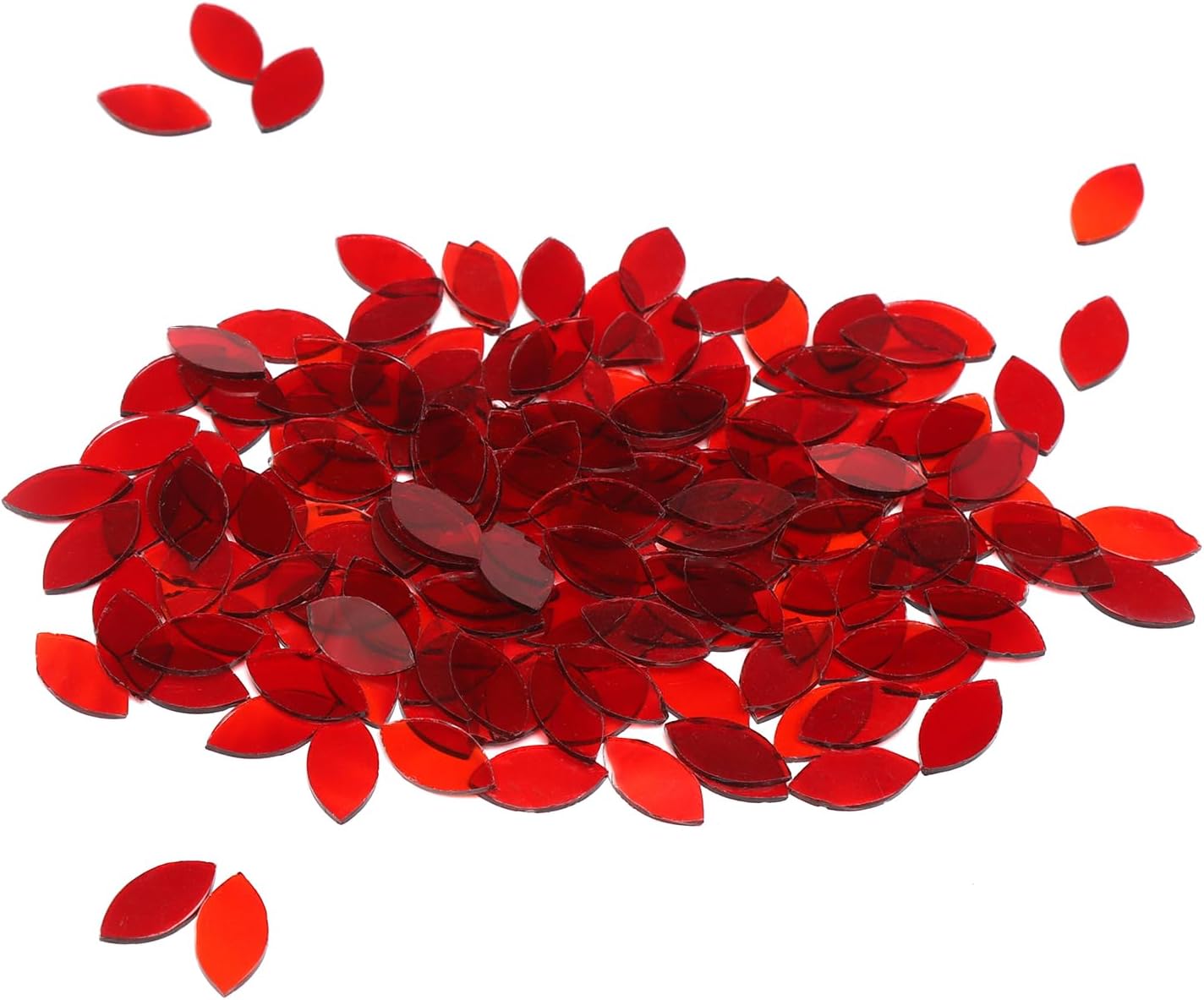 100g Petal Mosaic Tiles, High Transparency Stained Glass Mosaic Tiles, DIY Handmade Lampshade Artwork and Stained Glass Projects, Approx. 360 Pieces,Green