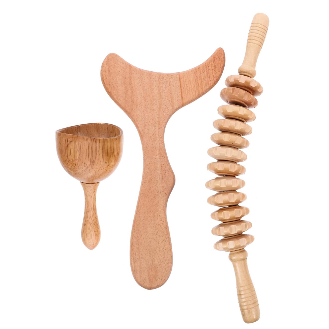 Set di Bastoni Massaggio per Corpo, Portatile, Legno, Cachi | Pratico Design Speciale, Leggero da Trasportare e Riporre, Uso Domestico, per Rilassare i Muscoli