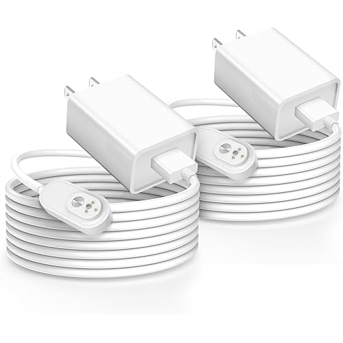 Arlo Camera Charger Compatible with Arlo Pro 5S 2K, Pro 4, Pro 3, Ultra 2, Ultra, Floodlight, Go 2 Cameras, arlo Magnetic Charging Cable Outdoor Weather Resistant Connector Power Adapter 10FT 2 Pack