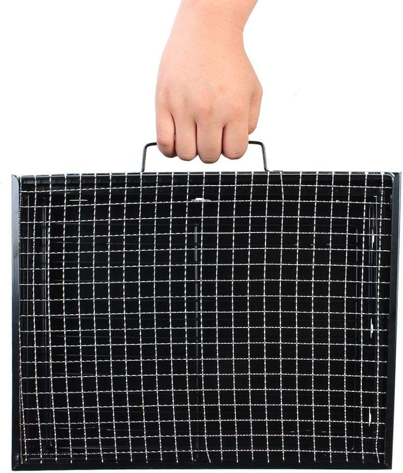 Aufee Griglia a Carbone, Portatile in Acciaio Inox Resistente Pieghevole Barbecue Grill griglia a Carbone di Legna per Campeggio Picnic allaperto Aufee Griglia a Carbone, Portatile in Acciaio Inox Resistente Pieghevole Barbecue Grill griglia a Carbone di Legna per Campeggio Picnic allaperto