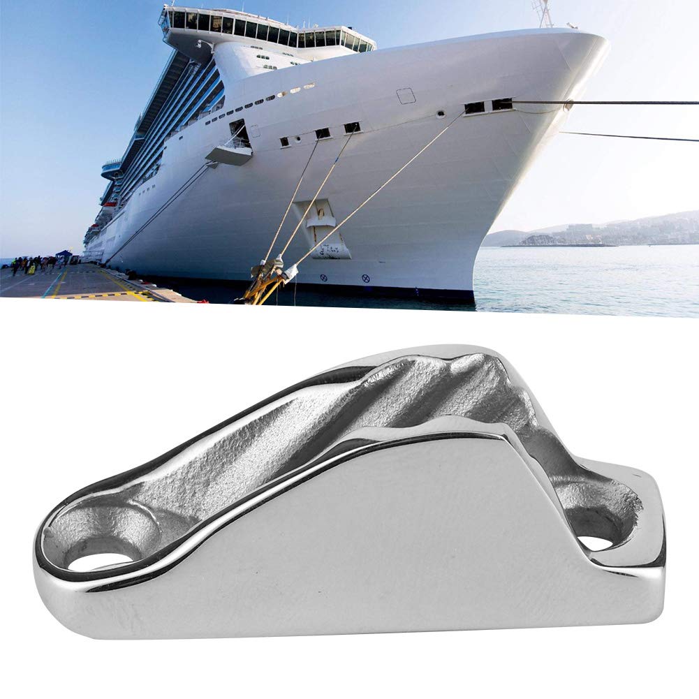 GOTOTOP Boat Cleat Rope Line Clamp Jam Grip, Jam Cleat Solid Stainless Steel Boat Rope Holder Clamp, Boat Hardware Parts Sailing Kayak Marine Accessories, Rope Clamp Boat Rope Clam