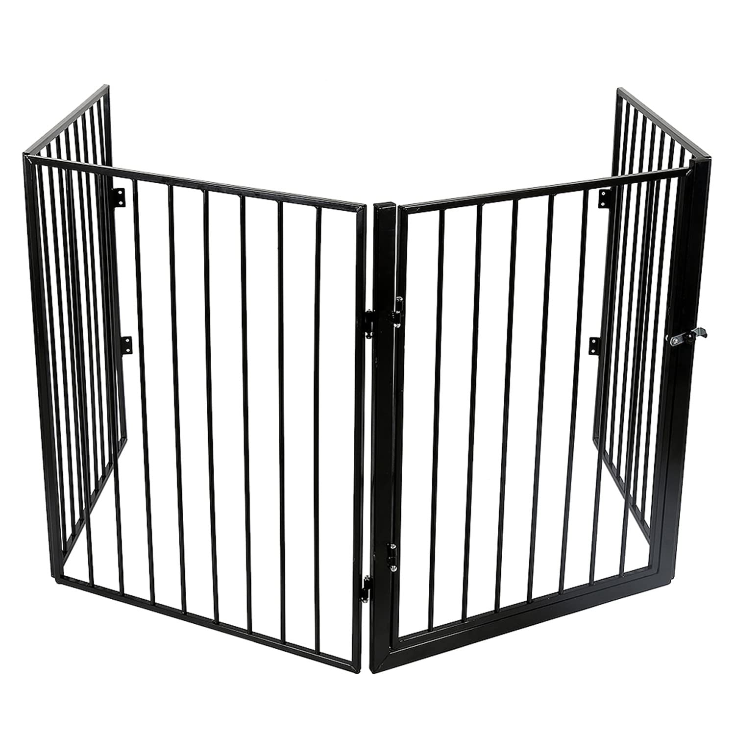 Rejilla de Barrera para el Horno Plegable,Reja de Protección de Metal | Rejilla Protectora Metálica Plegable con Puerta, Barrera Seguridad para Niños y Mascotas-Caja de perros-240 * 2,5 * 75cm (4 pz)