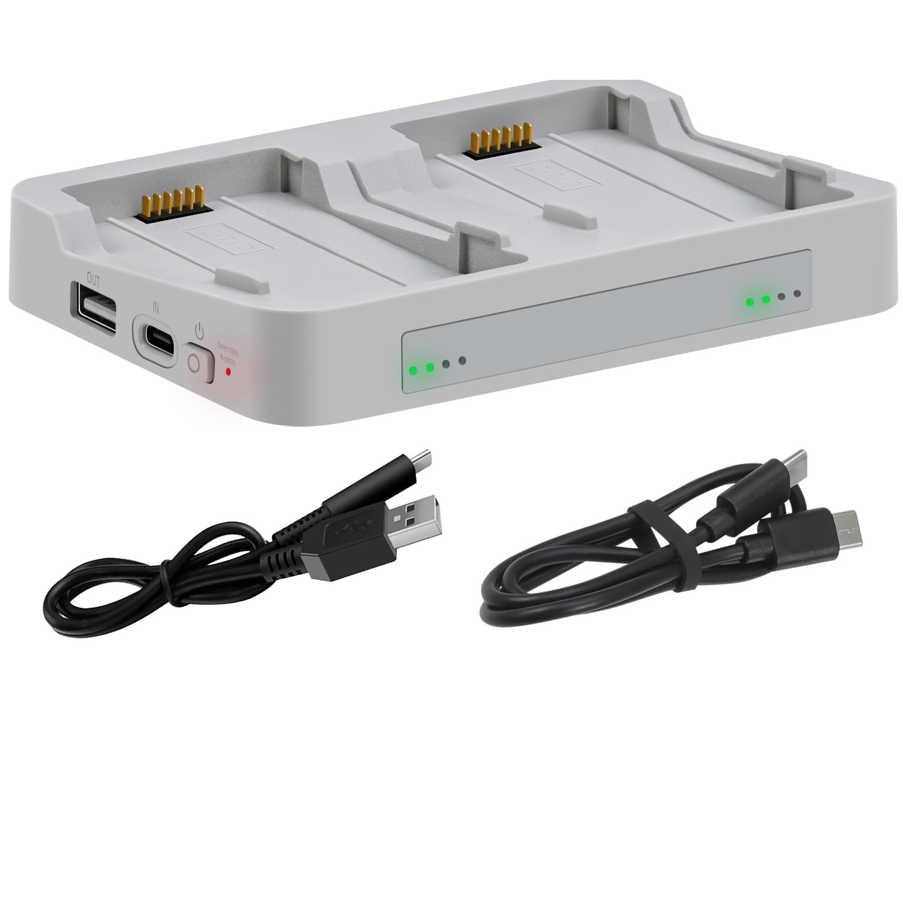 Chargeur Double Batterie Compatible avec DJI Flip, Chargeur Secteur Bidirectionnel for Batteries De Drone(Dark Gray)