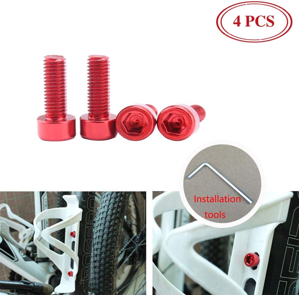 YESON Precision Anodized Water Bottle Cage Bolts M5 x 12mm/M5 x 15mm Bike Screws for MTB Mountain Bike Bicycle Cycling Bottle Cage Cycling Accessories 4PCS