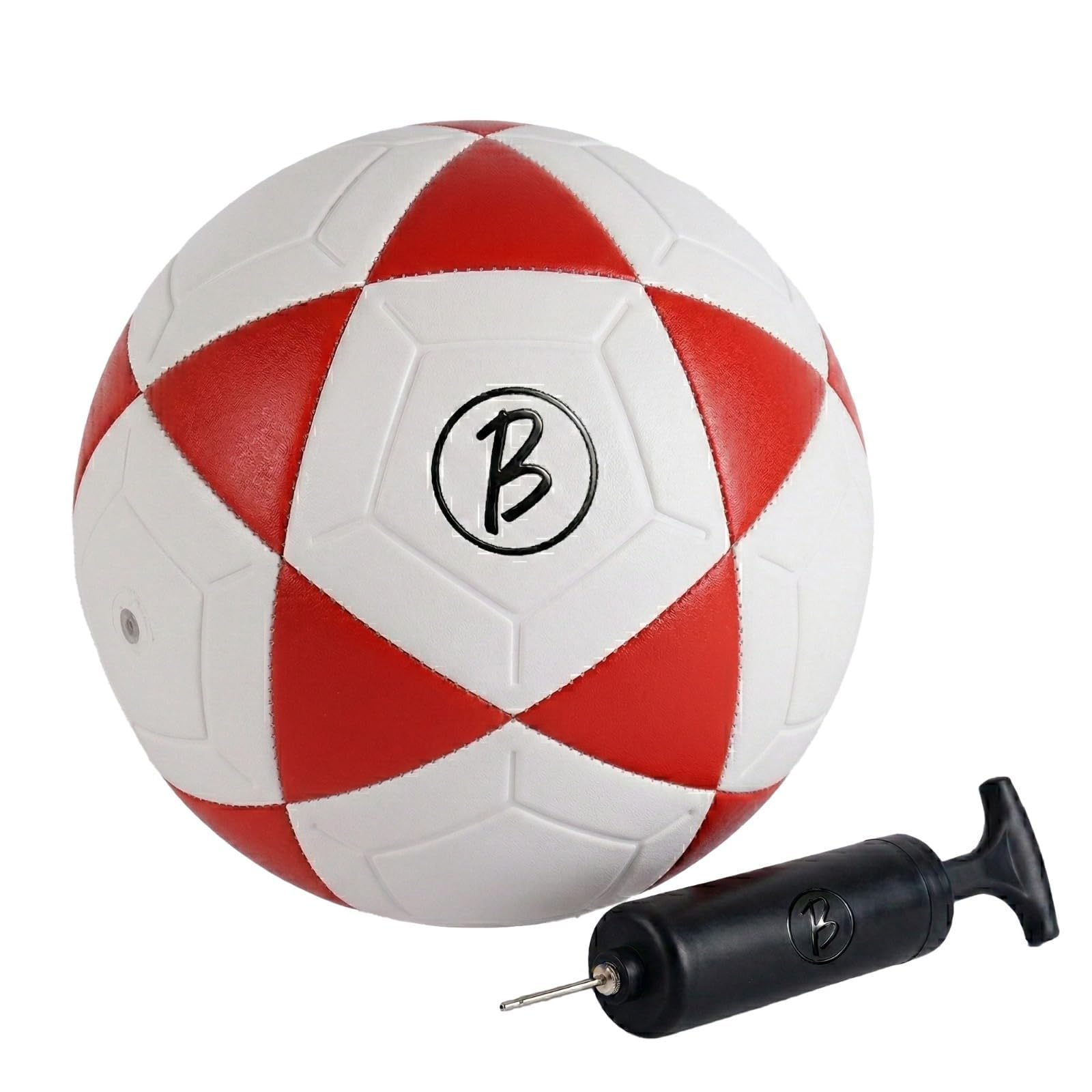 CRAE Football with Pump | Rubber Moulded Training & Match Ball | Suitable for All Age Groups | Outdoor Waterproof | for Ground, Grass & Turf (Red)-image-32