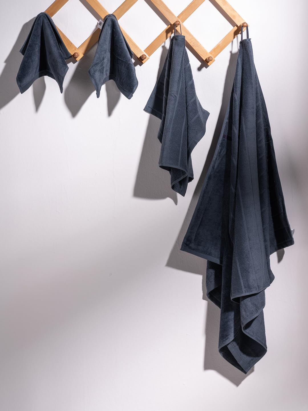 DAMENSCH 100% Cotton Super Soft Towels Set Ultra Absorbent Odour Free Anti-Bacterial Quick Dry Long Lasting Colours Microfiber Towels Set-Twilight Grey-picture-11