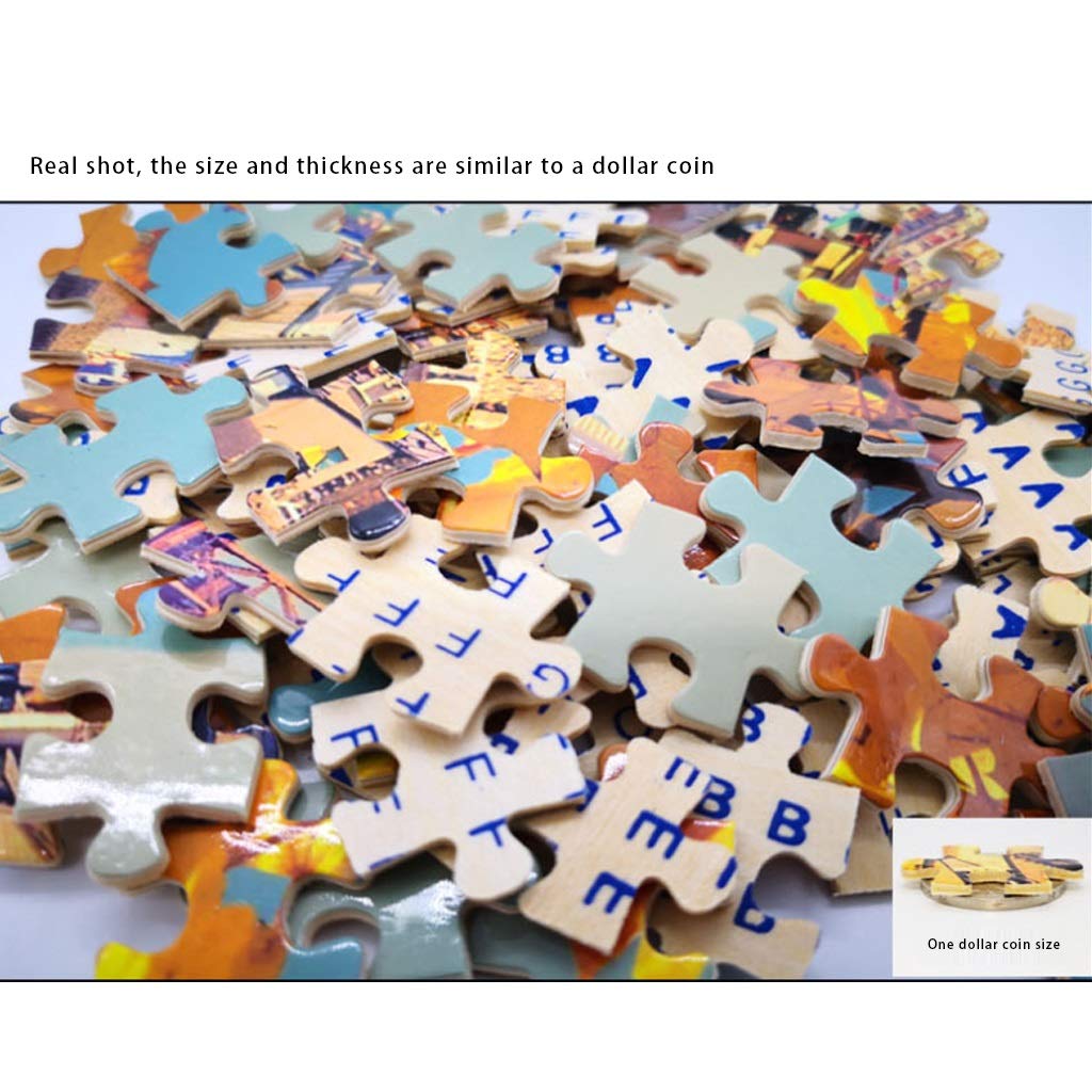 JSY Drewniane puzzle 1000 sztuk obraz olejny ogród dorośli dzieci łamigłówka dekompresyjna 500 zabawka prezent 3 prezenty 'Give Away 3-D łamigłówki (kolor: E, rozmiar: 53 * 38 cm)