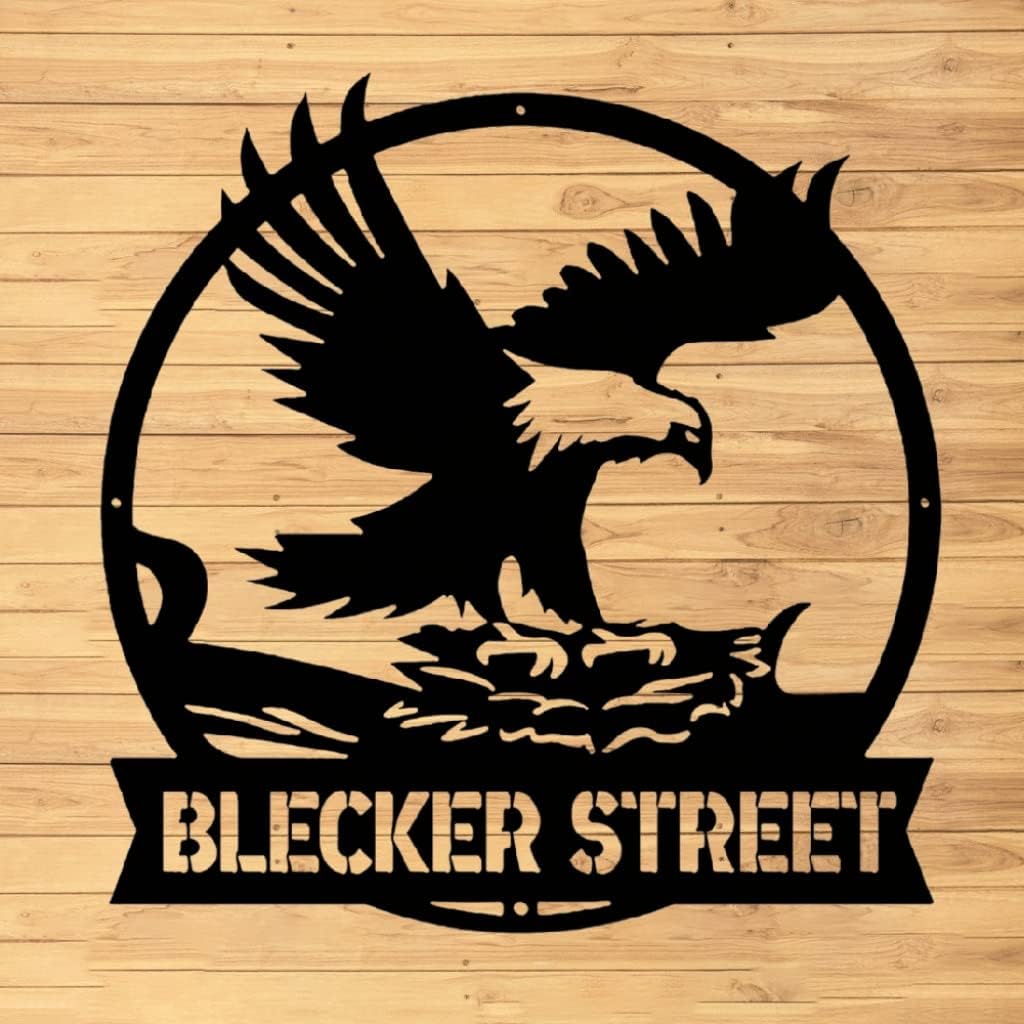 VVEDESIGN Custom Eagle Metal Wall Sign Personalized
