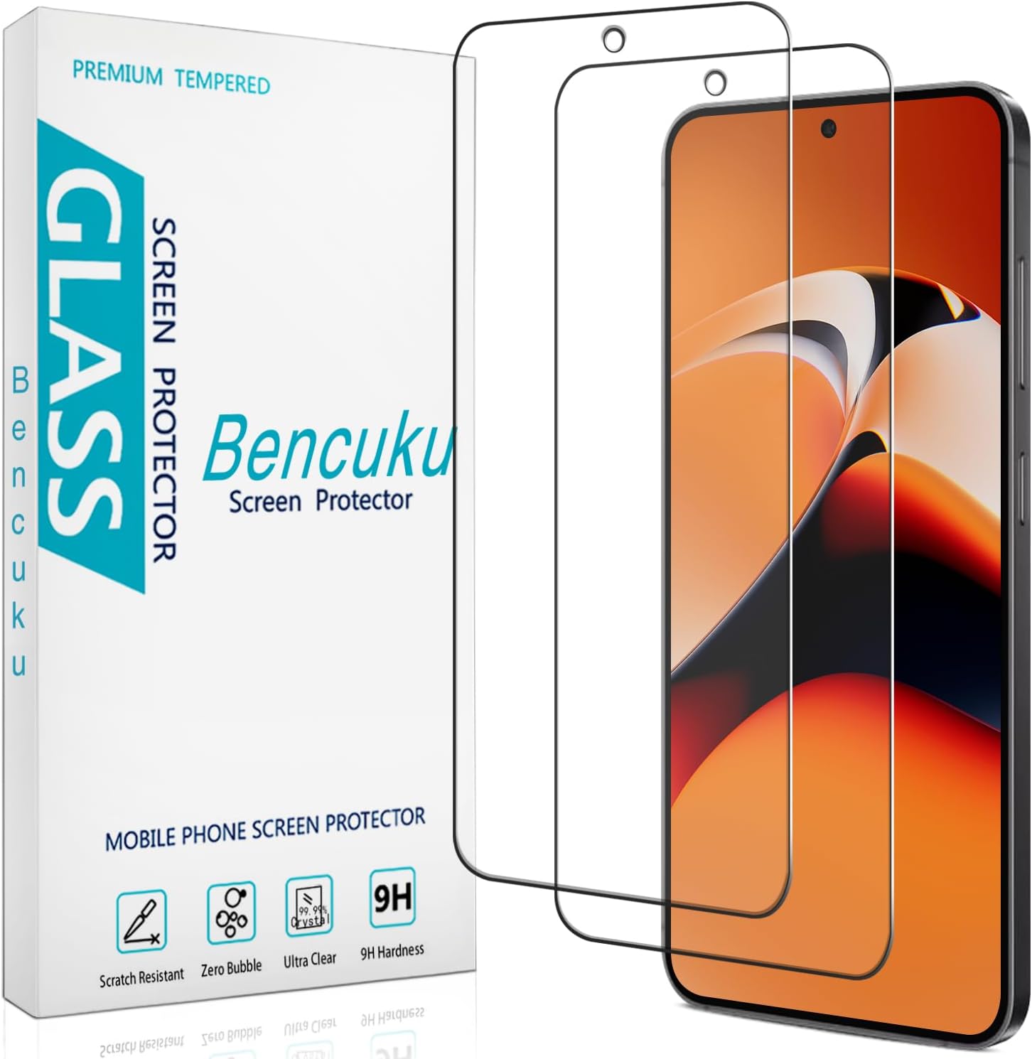 2 Pack Screen Protector for Samsung Galaxy S24 FE Tempered Glass