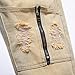 Men's Ripped Destroyed Straight Slim Fit Jeans Cargo Denim Pants Fashion Jean (US, Waist Inseam, 34, 32, Yellow)