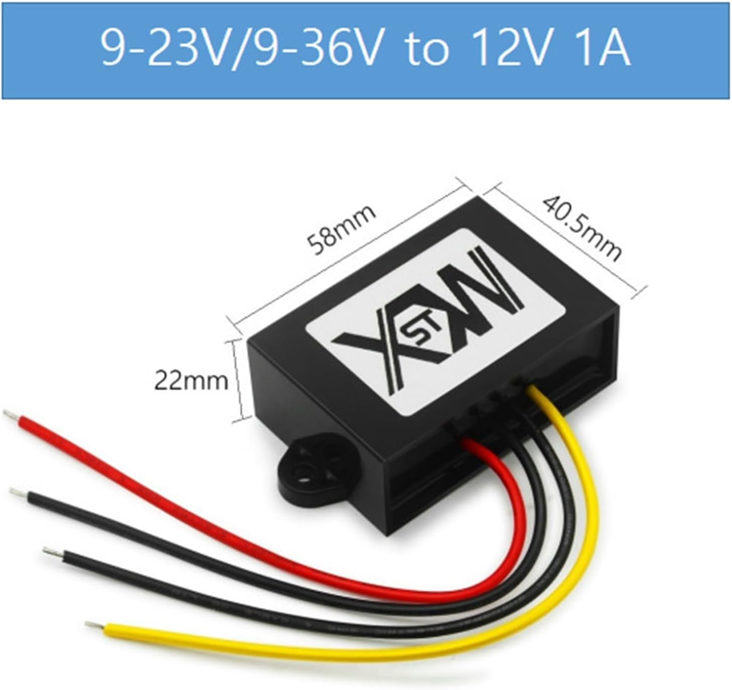 9-36V 12V 24V to 12 Volts Voltage Regulator DC DC Boost Buck Converter Car Power Supply 1A to 30A Step Up Down Converter(1A ABS Plastic,9-36V-12V)