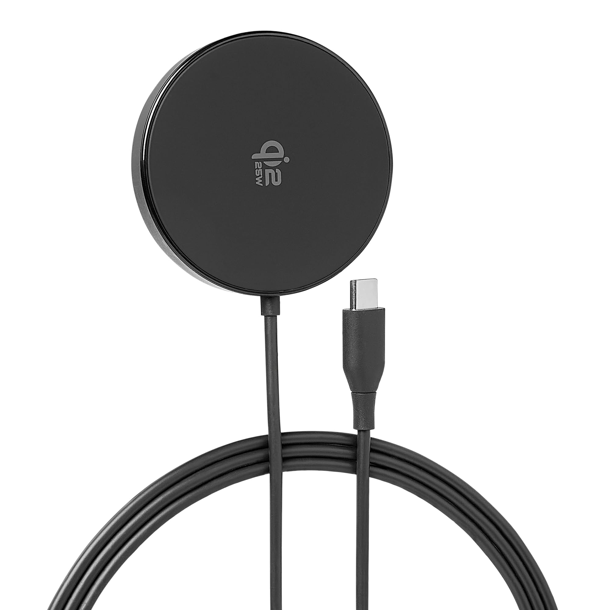 Amazon Basics 25W max. Qi2.2 Certified Wireless Charging Pad with kickstand,MagSafe