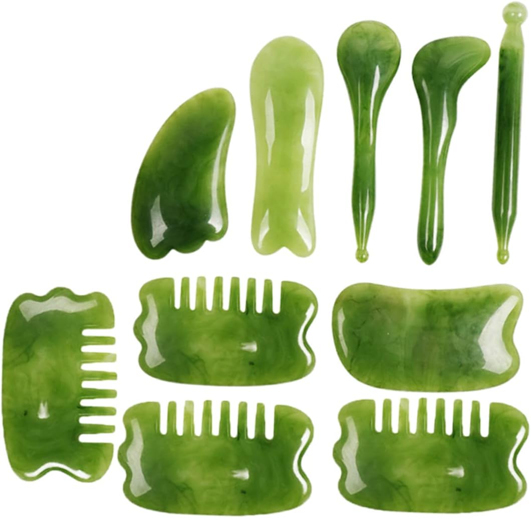 1set Gua Scraping Tools for Body Massage Includes Massage Plates and Storage Bag for Facial Neck Arms and Back Therapy