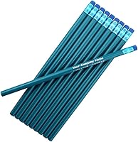 Vista 7 de ezpencils - Lápiz personalizado a granel, lápices redondos, barril de color negro (cuerpo), borrador rojo y virola de latón, paquete de 10