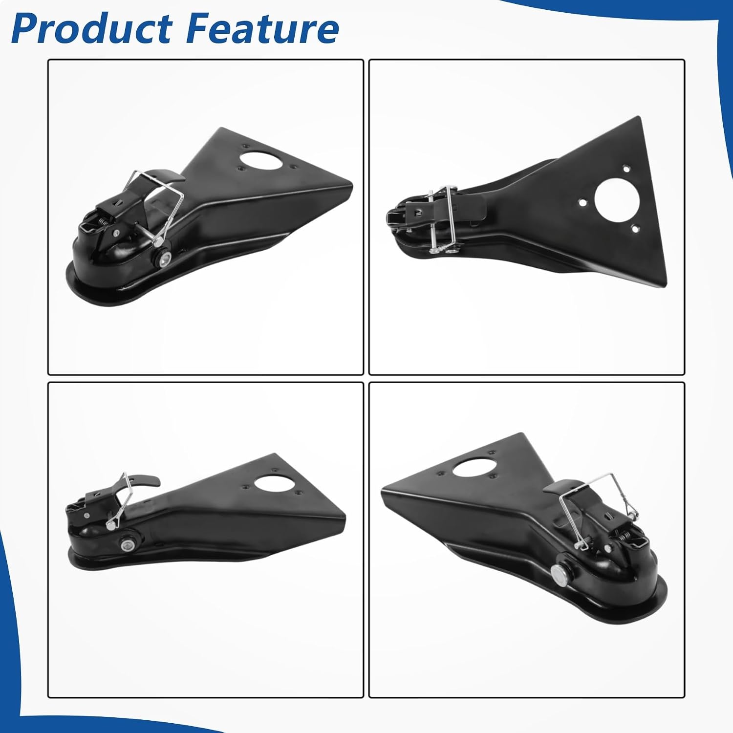 WFLNHB Steel A-Frame Trailer Coupler Heavy Duty Coupler 2" Hitch Ball 8000lbs Capacity