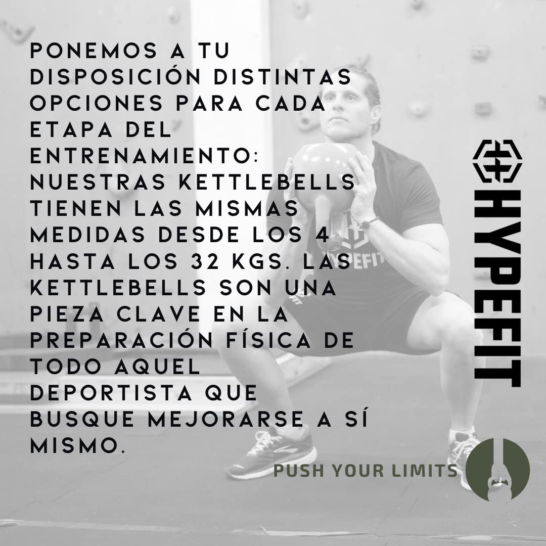 HYPEFIT Kettlebell de Competición de 4 Kg a 32 Kg | Pesa Rusa Kettlebell | Ideal para Entrenamiento Funcional | Pesas para Crossfit - Entrenamientos de Fuerza Musculatura y Core