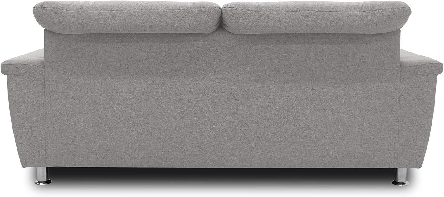 DOMO. collection Sofa Franzi, 2, 5-Sitzer Couch, 2, 5er Garnitur mit Nackenfunktion, Polstergarnitur 210 x 105 x 81 cm (BxTxH), grau