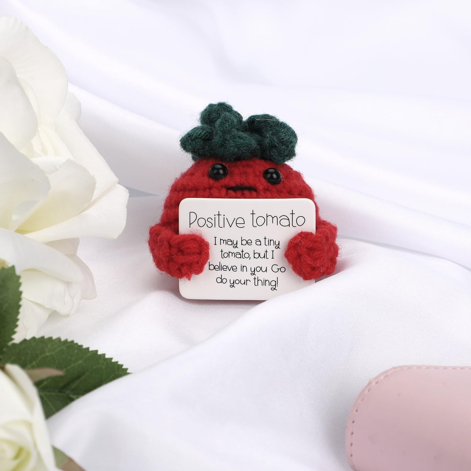 Pomodoro E Patata Lavorati A Maglia - Giocattoli In Lana Positivi, 5,8 Cm, Per Regali E Decorazioni - Foto 9