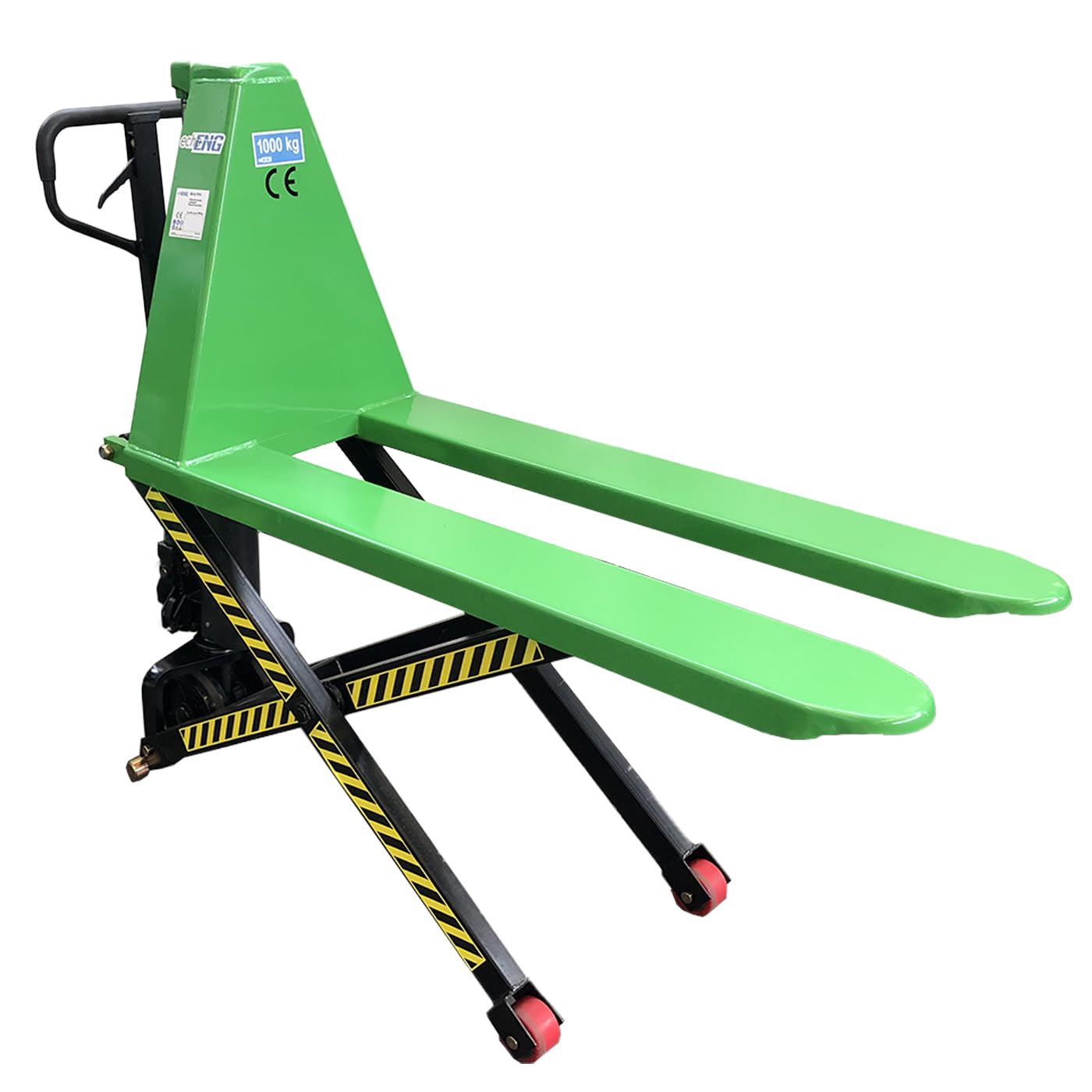 Transpallet manuale idraulico sollevatore a pantografo per pallet capacità fino a 1000 Kg 1 Ton Tonnellata, Altezza massima 850 mm – echoENG - MA SL PP10