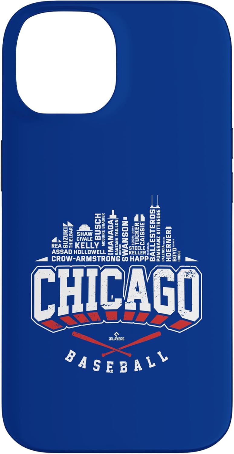 2025 Chicago Team Skyline Word Art Pete Crow-Armstrong MLBPA Case for iPhone 17 Pro
