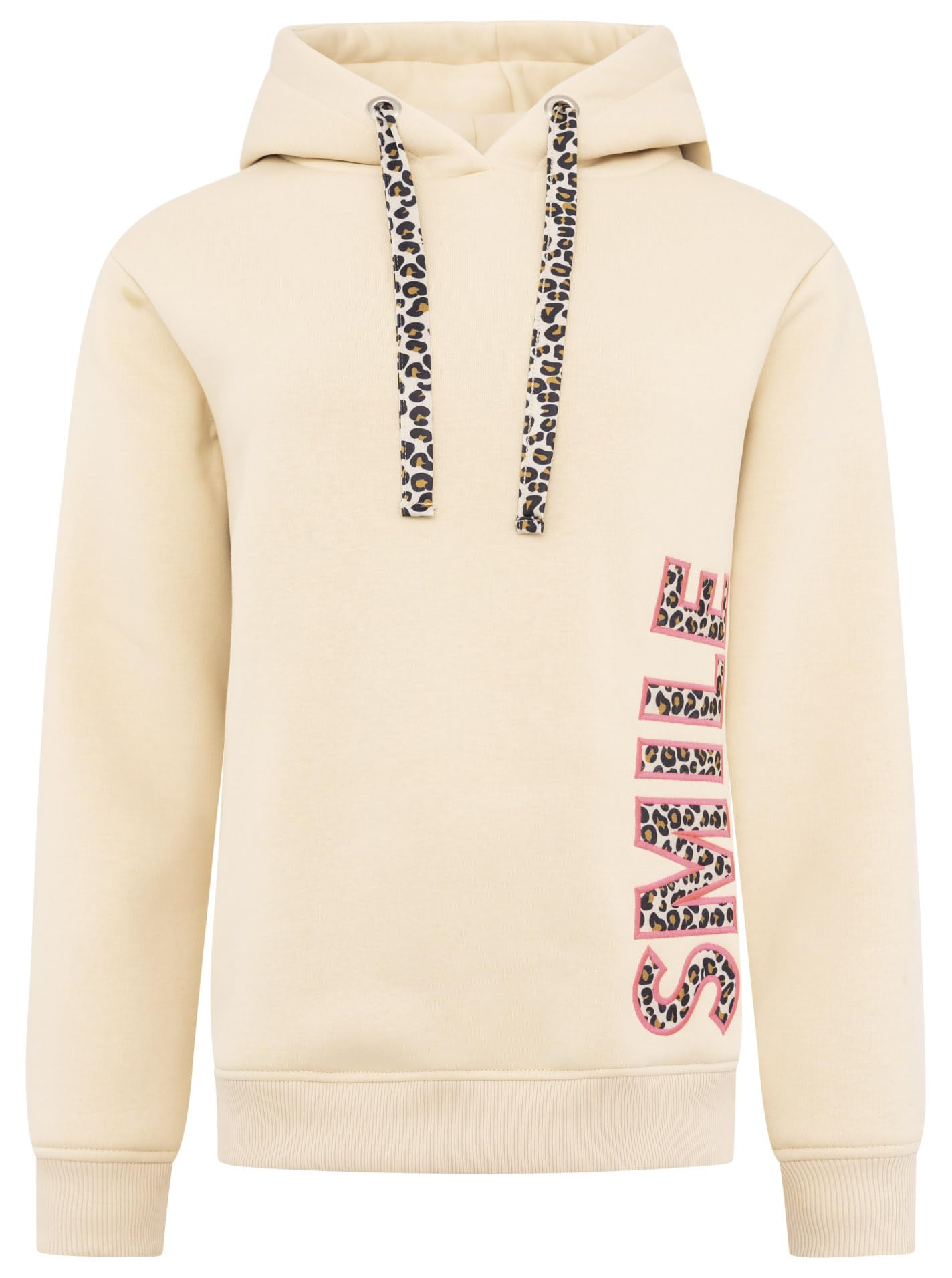 Zwillingsherz Damen Hoodie mit Kapuze – Kuscheliger Oversize Kapuzenpullover – Weicher Sweatshirt Pullover für Frauen Aufdruck – Stylischer Look für Frühling, Herbst & Winter – Loungewear Leo Smile