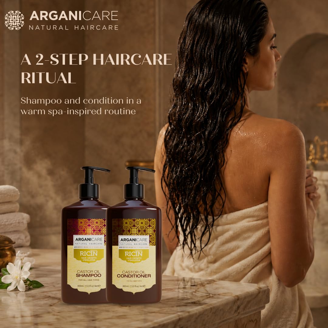 Duo Shampoing + Après-Shampoing à l’Huile de Ricin – Accélérateur de Croissance – Nettoyage en douceur – Tous types de cheveux – 2 x 400 ml
