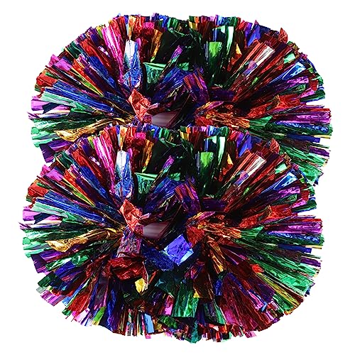 POPETPOP Gymnastics Cheer Props 2pcs Handheld Pom Poms Bright Attractive Event Supplies