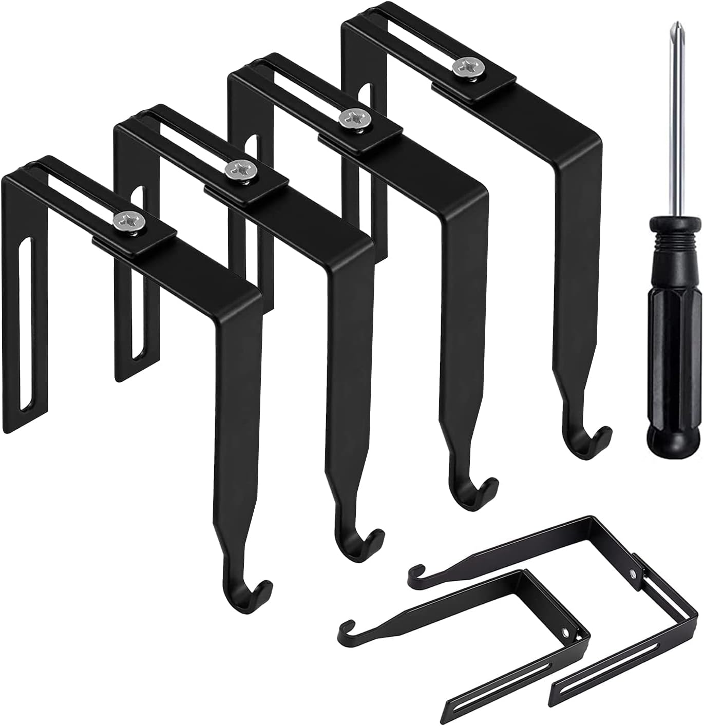 SAREAL Adjustable Cubicle Hangers, 4Pcs Metal Black Cubicle