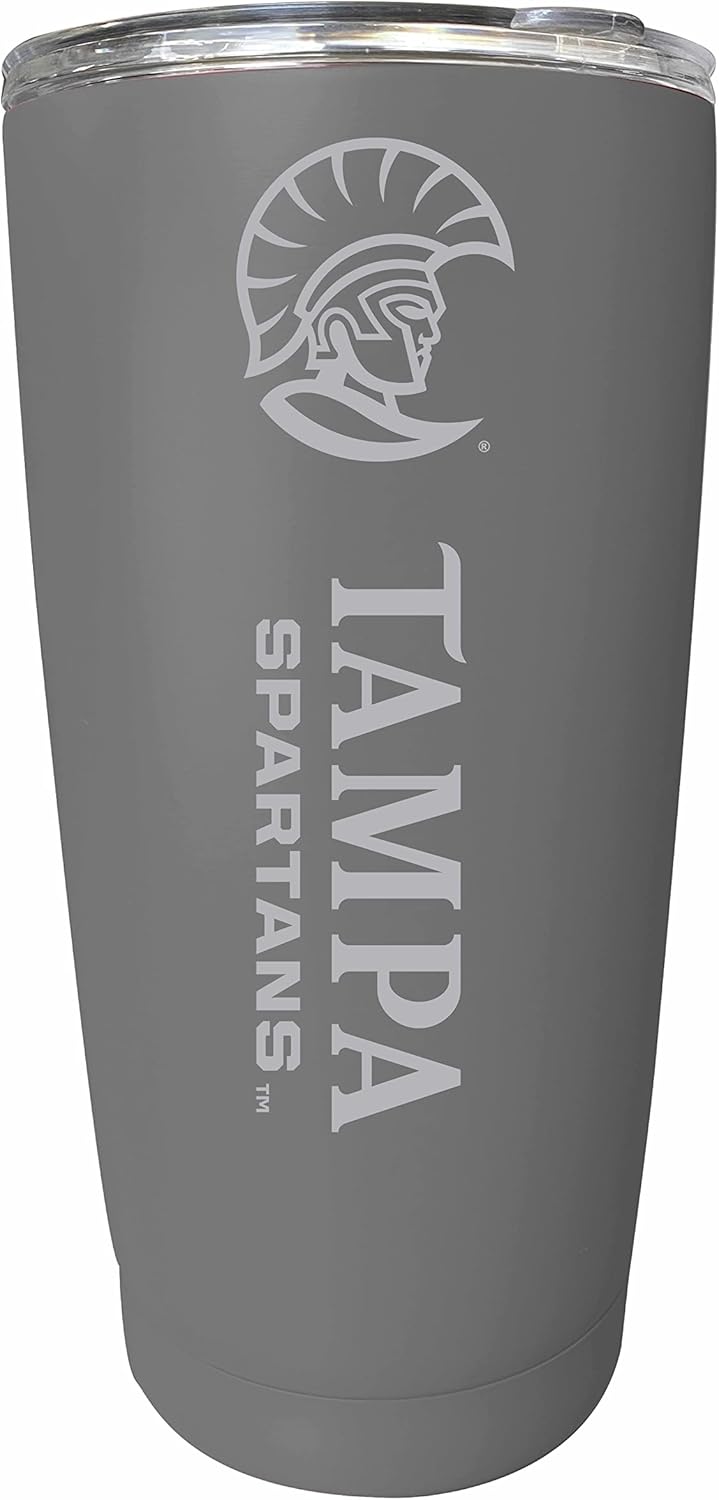University of Tampa Spartans Etched 16 oz Stainless Steel Tumbler (Red) Officially Licensed Collegiate Product