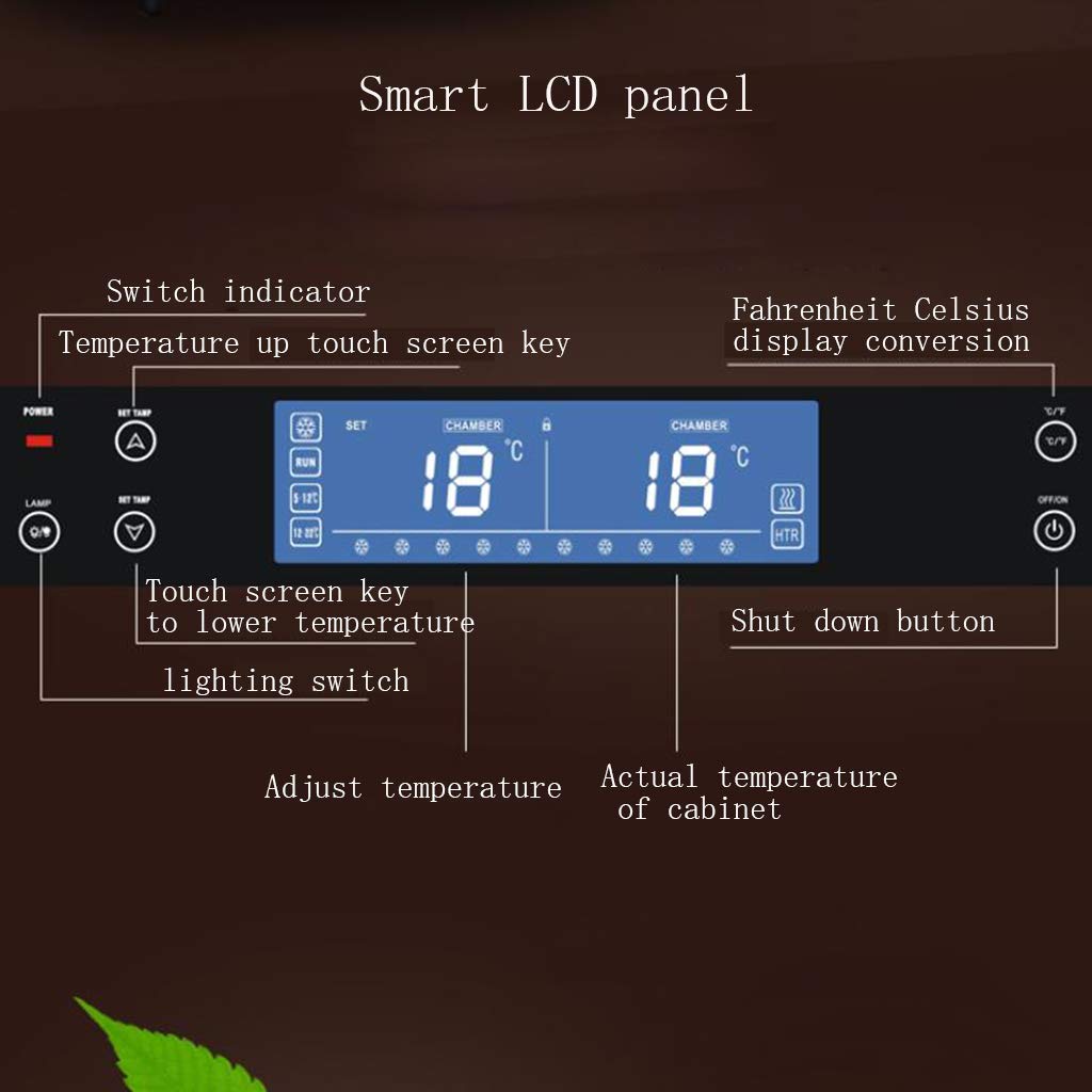 Ljlzxpbus Wine Cellar Cooler - Double-Layer Tempered Glass Door With Child Lock - Temperature Control 5-22c Wine Cellar Refrigerator - 46 Bottle Capacity on Fridge.com - View 3