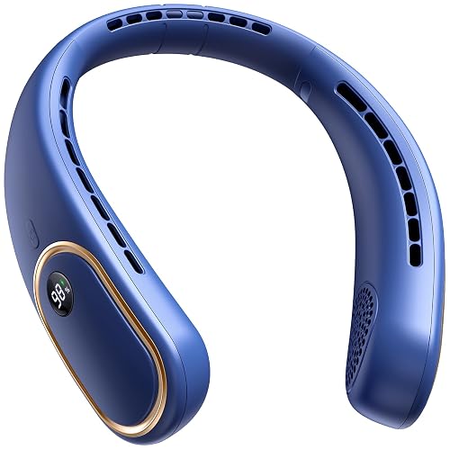 SHEWIND Portable Neck Fan Blue 5000mAh 4 Speeds