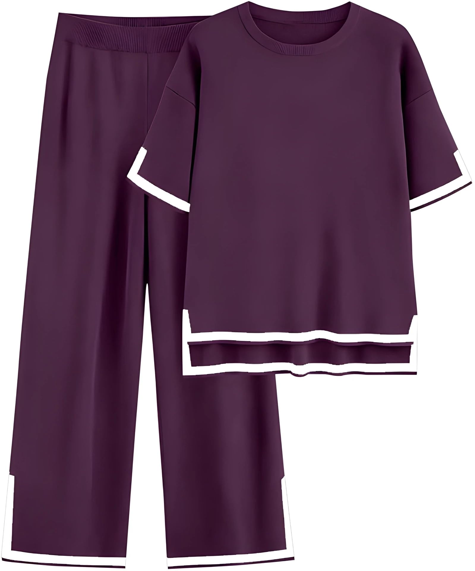 florely Women Nightsuit Set | Pajama Set | Casual Night Dress for Women | Women’s 2 Piece Lounge Set | Women’s Comfy 2 Piece Set | Soft Casual Matching Outfit | Loose T-Shirt & Wide Leg Pants-picture-5