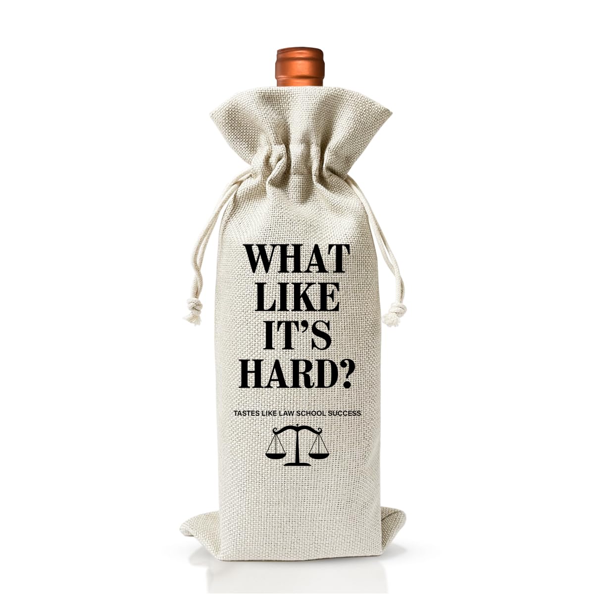 Graduation Gift Wine Bag, Law School Bar Exam Gift, Best Gifts for Law Student, Lawyer Gifts for Women, Lawyer Graduation Party Supply, Burlap Wine Bottle Cover Bag