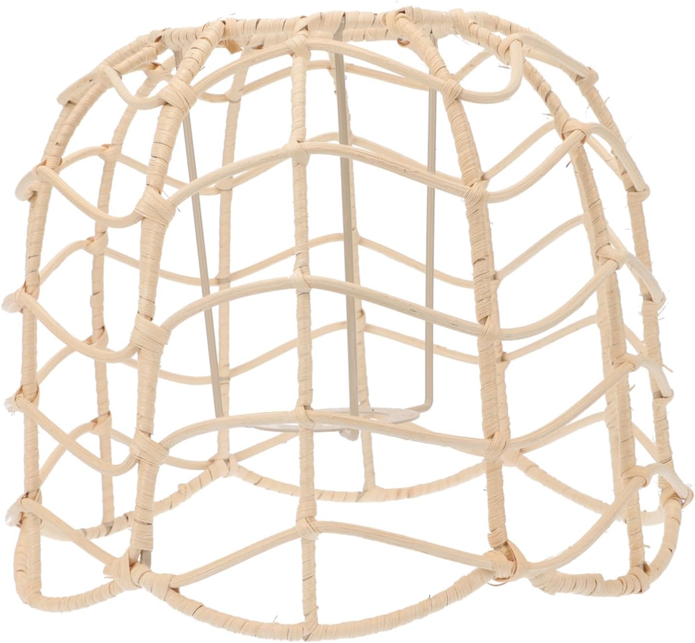 STOBOK Nordic Style Rattan Chandelier Shade Handmade Hemp Rope Ceiling Light Fixture for Bedroom Living Room and Dining Room Decor