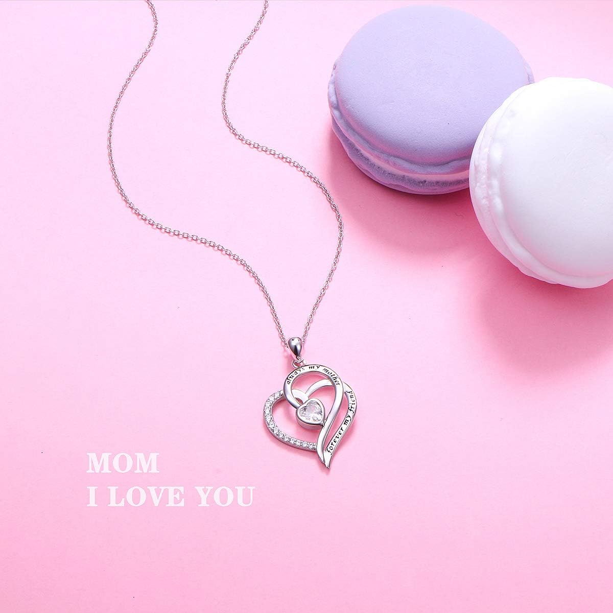 FLYOW Mothers Day Gifts for Women, Sterling Silver Mom Nana Grandma Heart Necklace, Birthday Mothers Day Jewelry Gifts for Mom Grandma Wife from Daughter Son - Image 5
