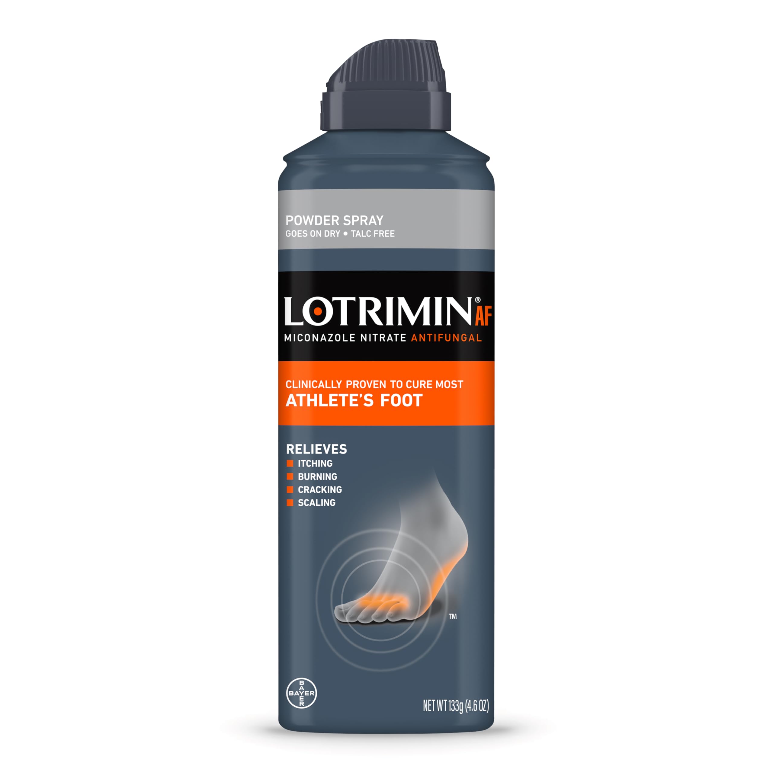 Lotrimin AF Athlete's Foot Powder Spray, Miconazole Nitrate 2%, Clinically Proven Effective Antifungal Treatment of Most AF, Jock Itch and Ringworm, 4.6 Ounce (Pack of 3)