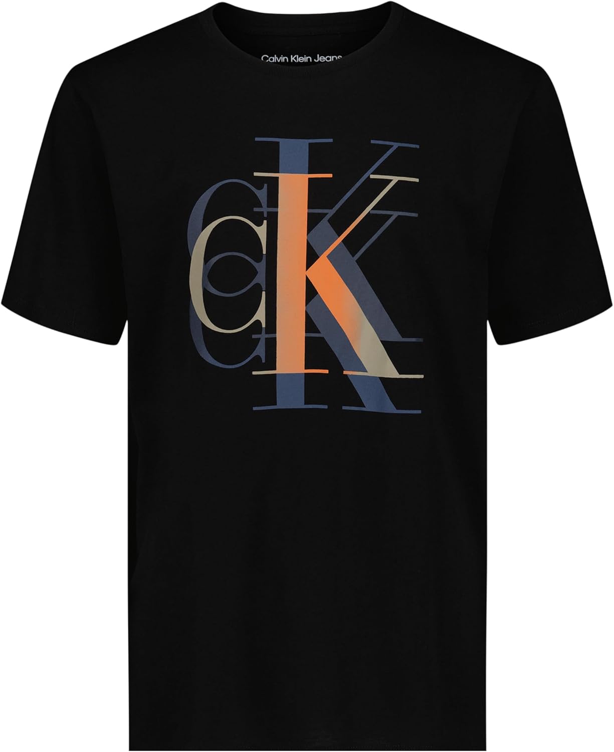 Calvin Klein Boys Short Sleeve Logo Crew Neck T-Shirt, Soft, Comfortable, Relaxed Fit