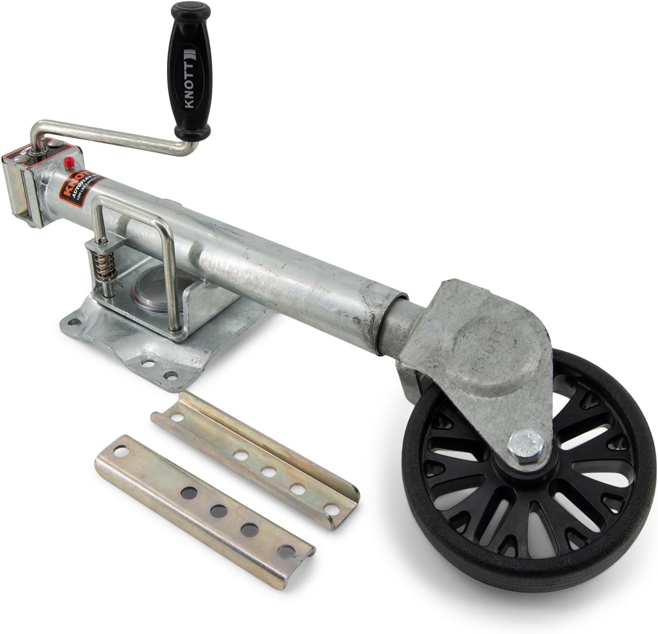 Sturdy Built Trailer Bolt On Knott Swivel Jack 1200lb Galvanized Steel with Wheel, 26856
