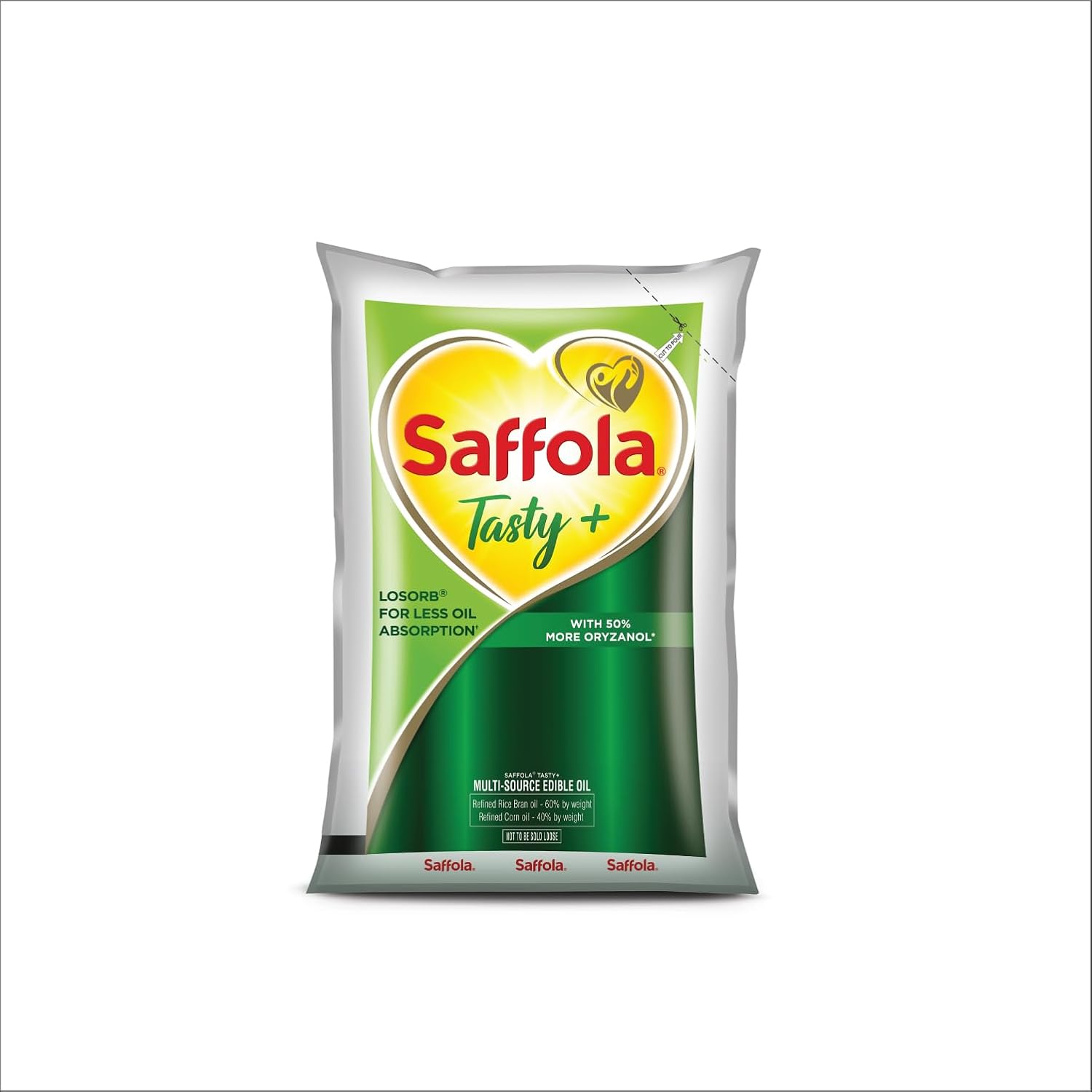 Saffola Tasty + Refined Cooking oil | Blended Rice bran & Corn oil | 50% More Oryzanol | 820 g Litre Saffola Tasty + Refined Cooking oil | Blended Rice bran & Corn oil | 50% More Oryzanol | 820 g Litre