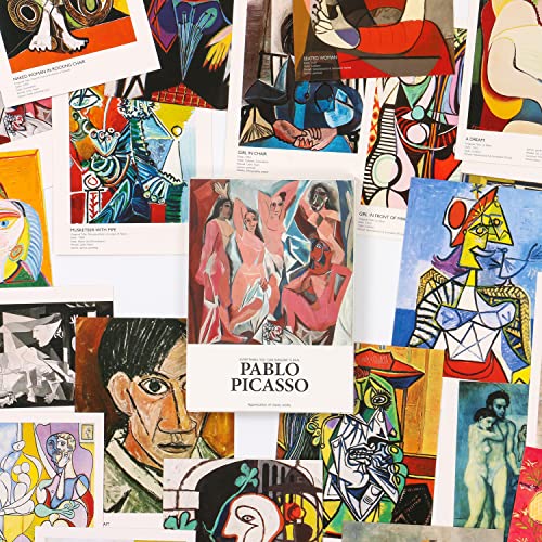 EDENMS Pablo Picasso Art Postcards, Famous Painting Abstract Artwork Post Cards Bulk Pack(30 Pack), Aesthetic wall art prints decor, Postcards Poster for School Students Teacher Thank You Note Cards