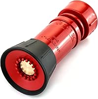 QWORK 1" Heavy Duty Fire Hose Nozzle - NPSH/NPT Thermoplastic Constant Flow Fog Nozzle for Firefighting, Garden & Greenhouse